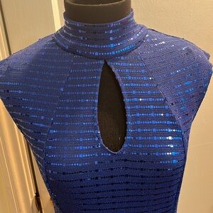 Elegant Blue Sequin Dress